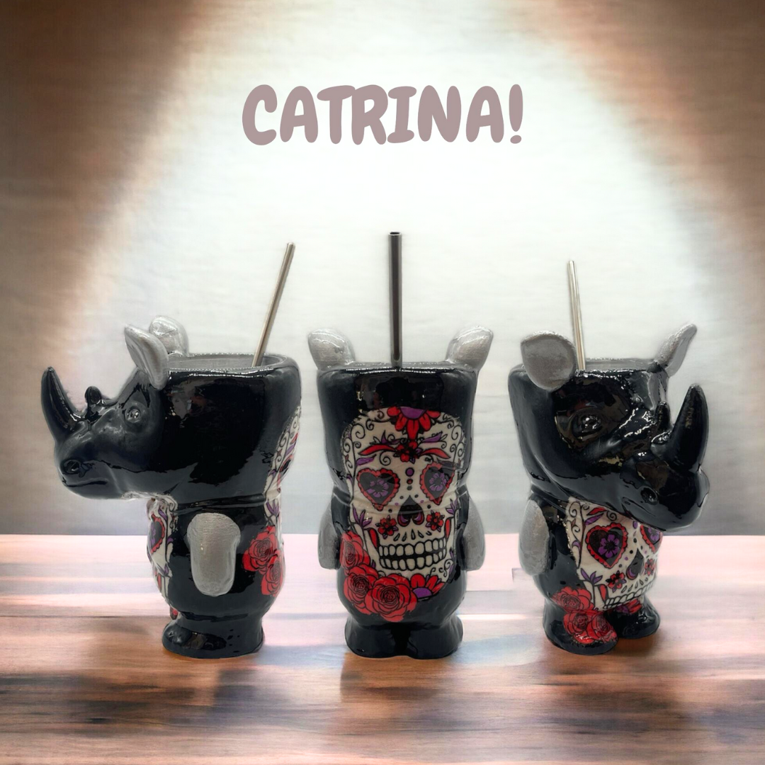 Portavaso decorativo Rhino Catrina